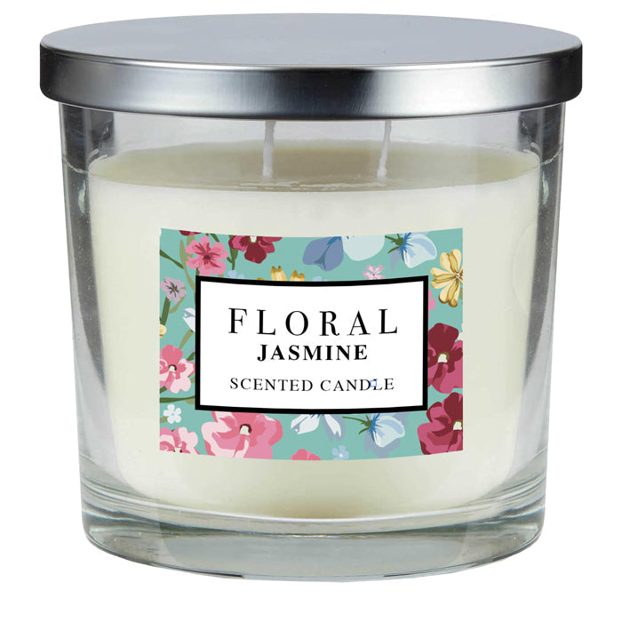6 x Floral Metal Lid Candle 335g - Jasmine - Premium Quality Tissue Online - Product Image 6 x Floral Metal Lid Candle 335g - Jasmine - Premium Quality Tissue Online - Product Image